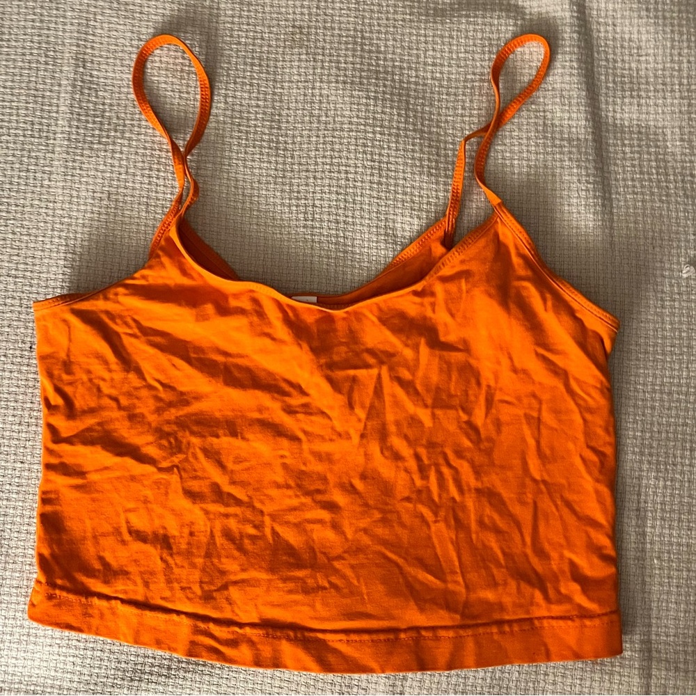 orange crop top, cropped camisole, bp brand